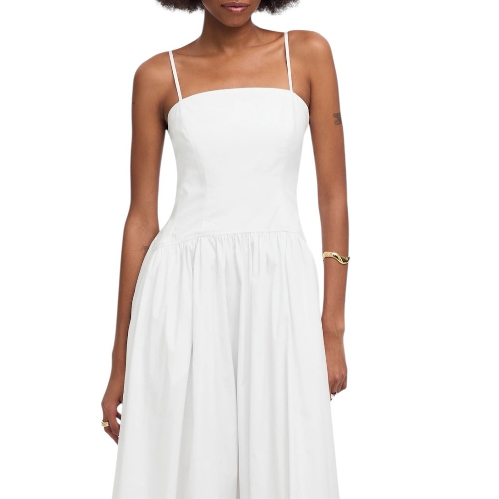 Madewell Poplin Seamed Maxi Dress in White - Picture 2 of 12